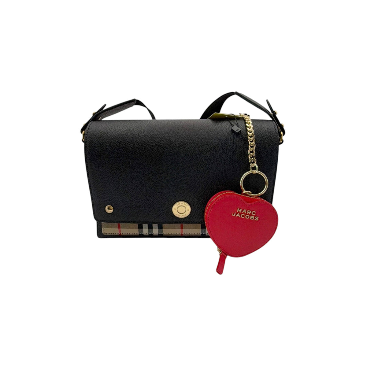 MARC JACOBS The Heart Pouch Bag Charm in True Red