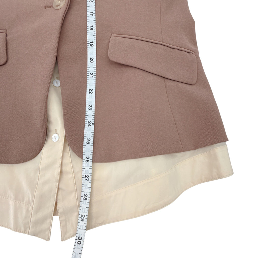 JONATHAN SIMKHAI Jubilee Transitional Blazer in Teak & Parchment 6|M