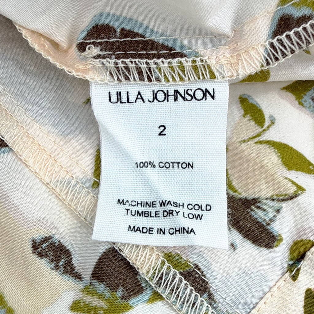 ULLA JOHNSON Loli Short Sleeve Blouse in Lucent 2|S