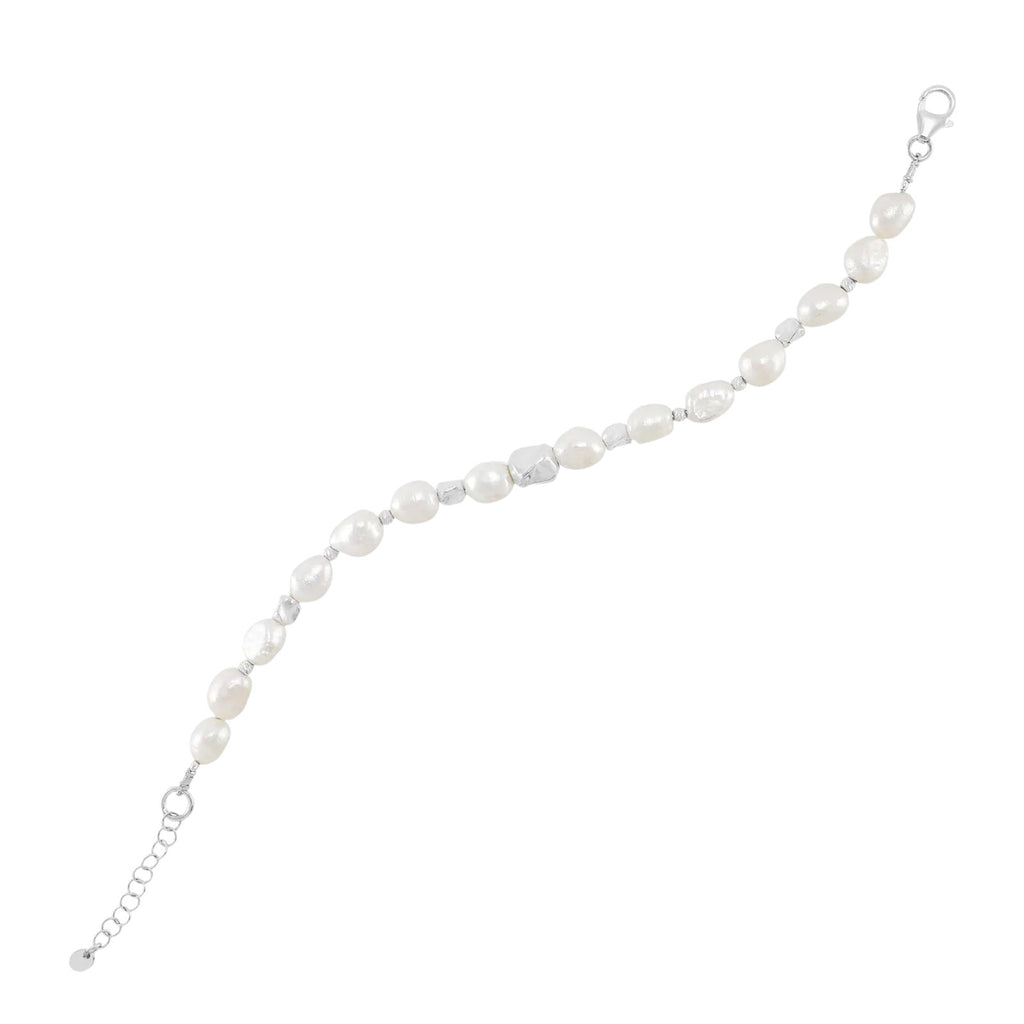 SILPADA Power Player Silver Freshwater Pearl Bracelet