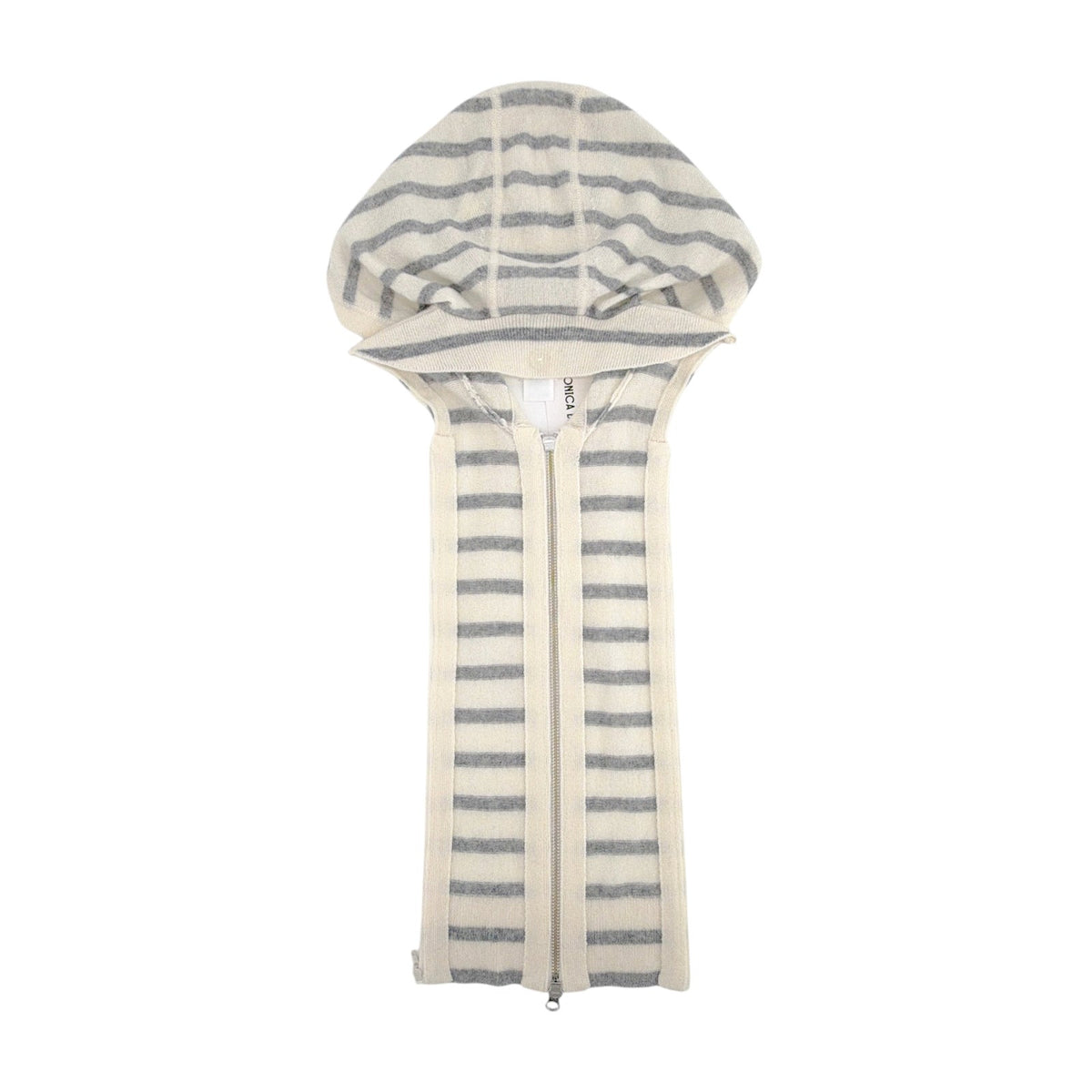 VERONICA BEARD Cashmere Hoodie Dickey in Ivory & Heather Grey