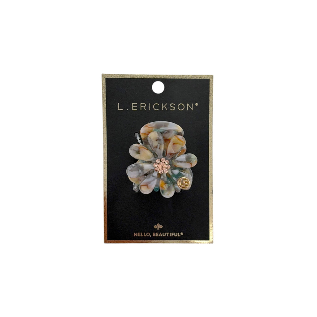 FRANCE LUXE L. ERICKSON Lane Claw Clip Blue & Tan