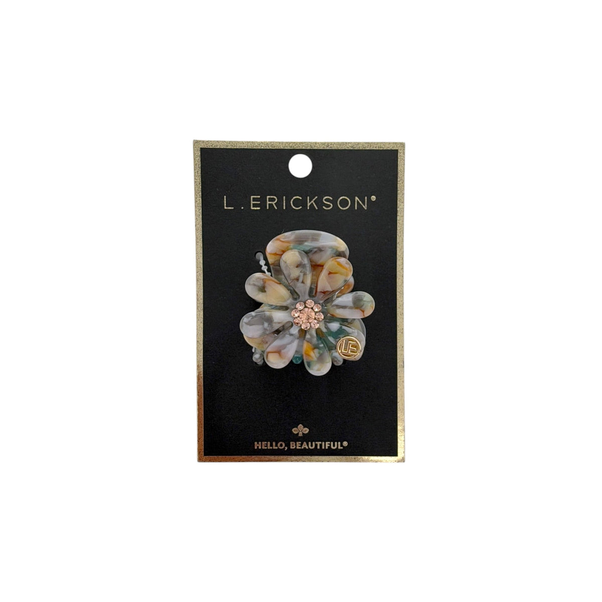 FRANCE LUXE L. ERICKSON Lane Claw Clip Blue & Tan
