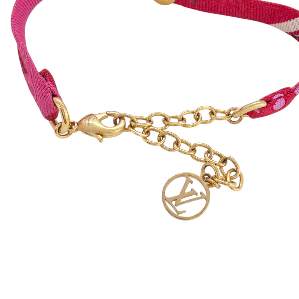 LOUIS VUITTON Silk Be Mindful Bracelet in Red & Pink