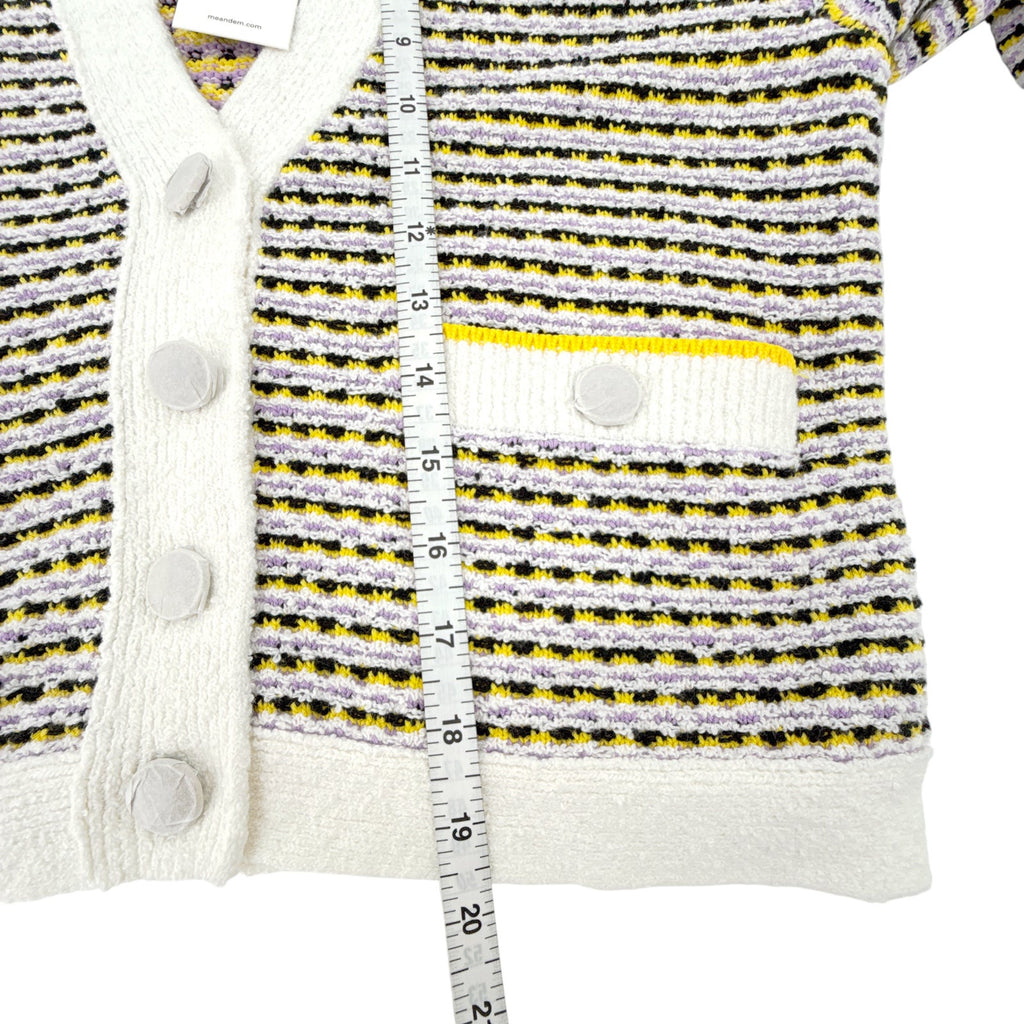 ME+EM Summer Jacquard 3/4 Sleeve Jacket in Cream Multi S