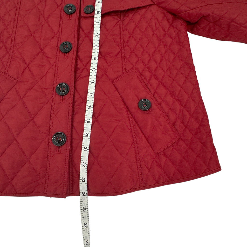 BURBERRY London Cropped Diamond Quilted Jacket in Red US10 | M