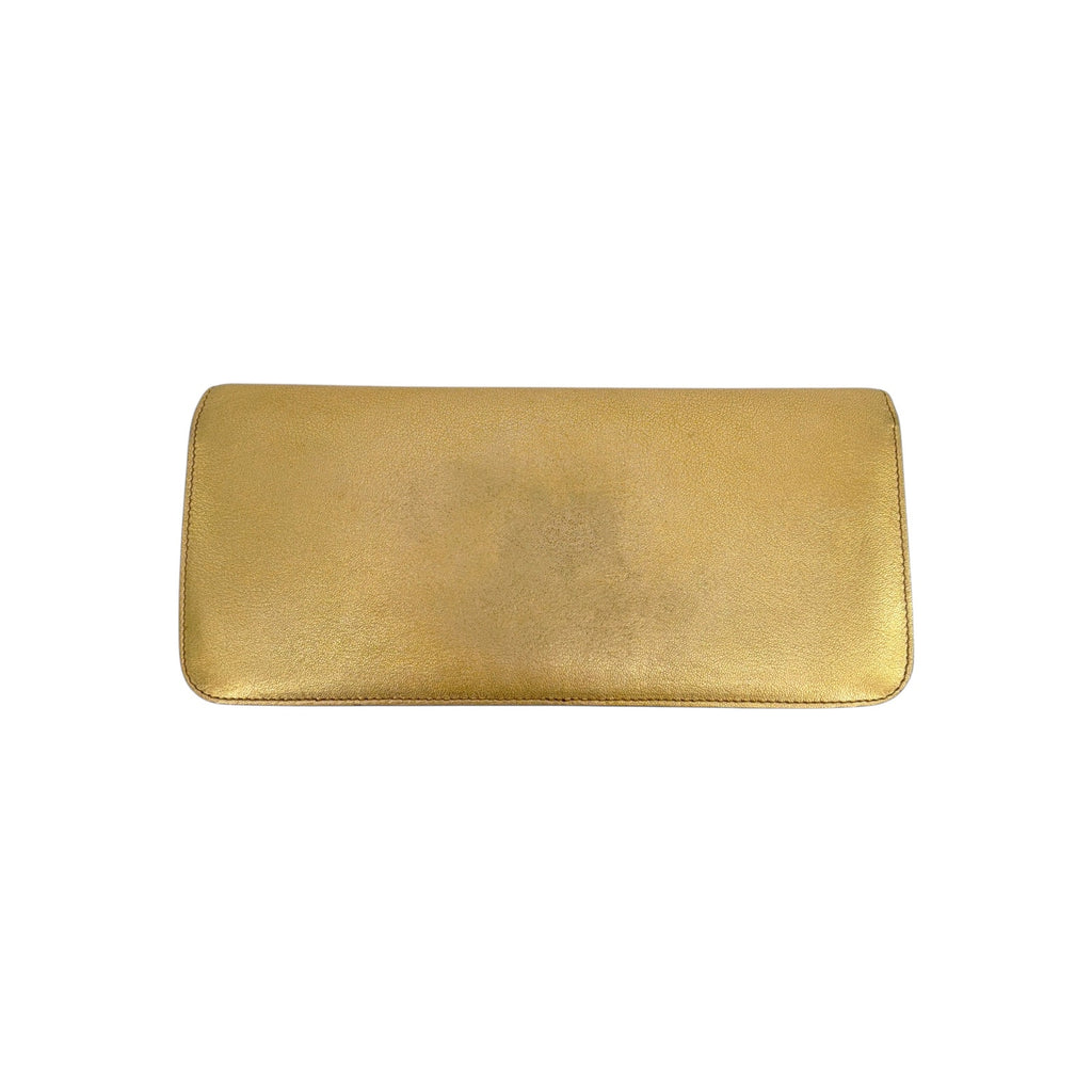 TOM FORD Jennifer Metallic Zip Clutch Bag Golden
