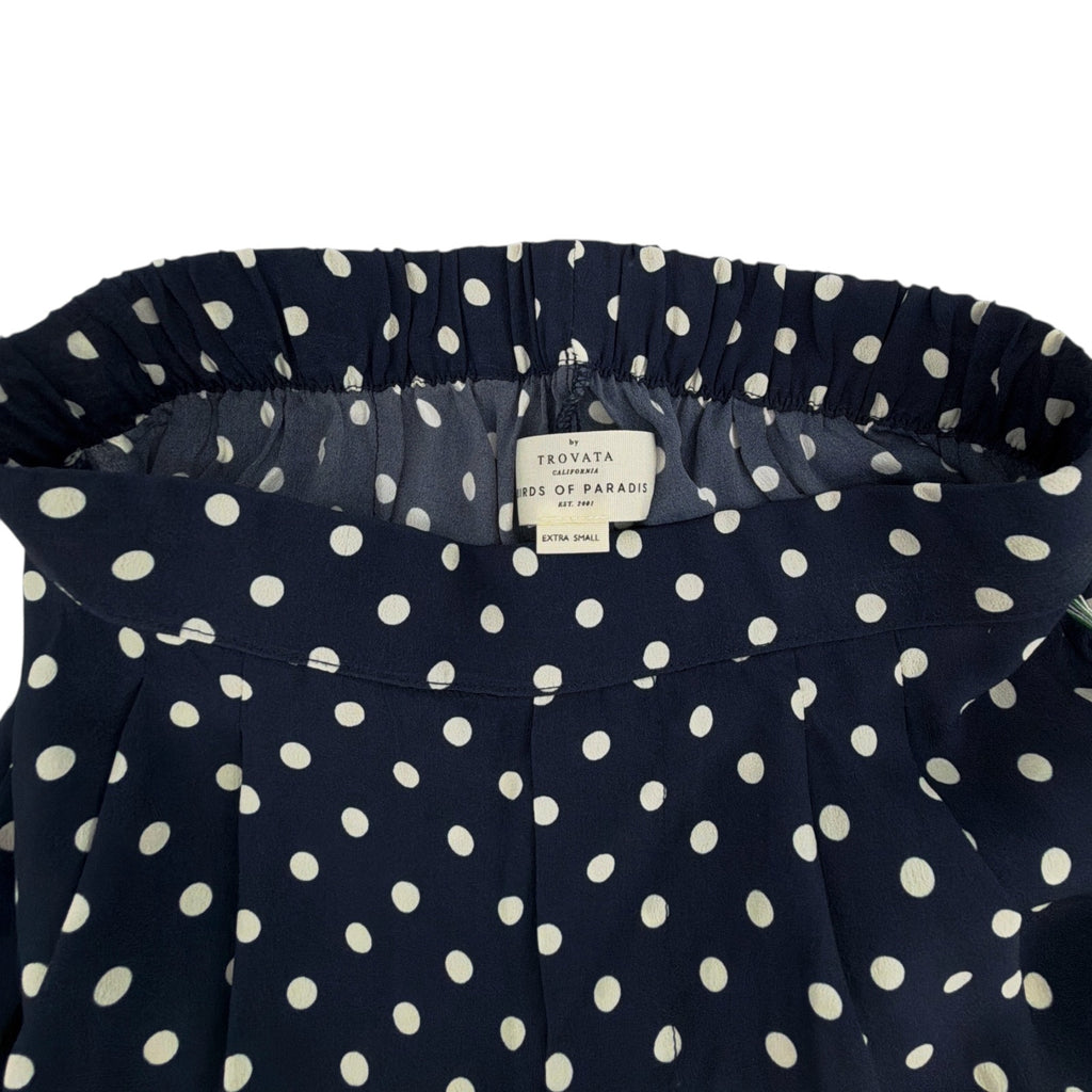 BIRDS of PARADIS by TROVATA Leigh Pant in Navy Polka Dot XS