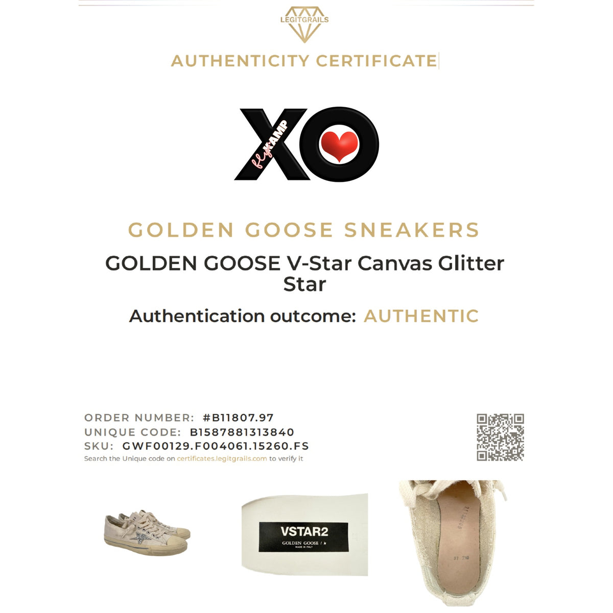 GOLDEN GOOSE V-Star Canvas with Silver Glitter Star 37