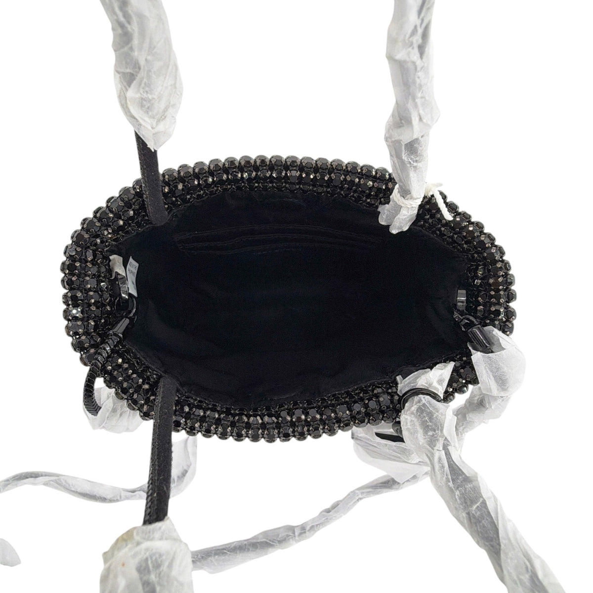 TORY BURCH Night Owl Crystal Embellished Mini Tote in Black