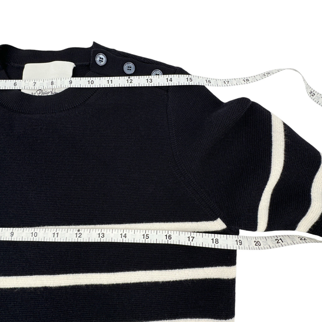 3.1 PHILLIP LIM Sailor Stripe Lace Cuff Sweater S