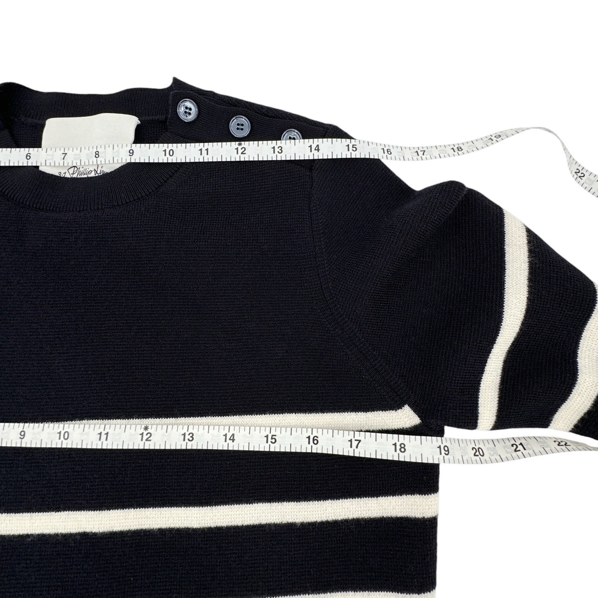 3.1 PHILLIP LIM Sailor Stripe Lace Cuff Sweater S