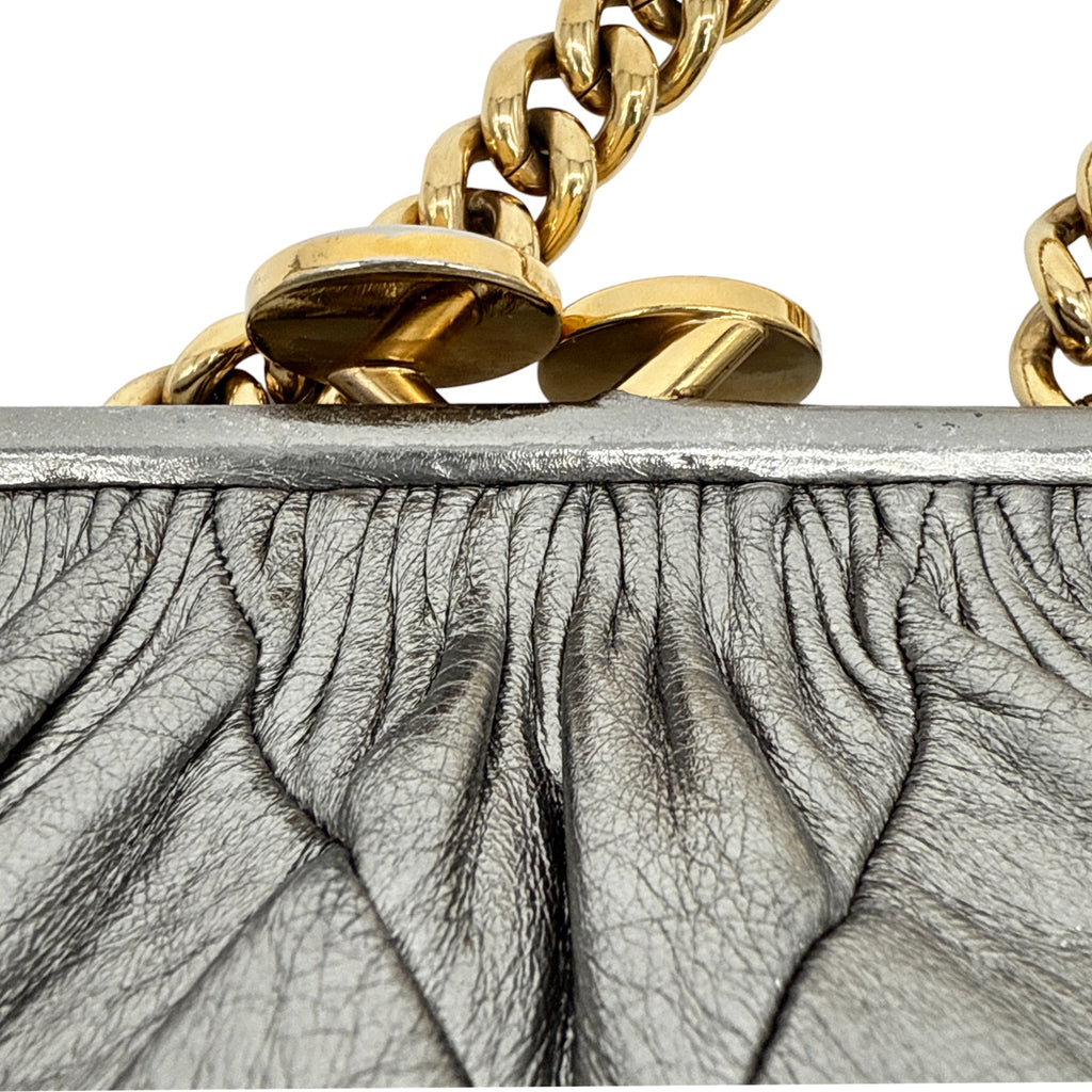 MARC JACOBS Collection Patchwork Metallic Leather Little Stam Bag in Silver