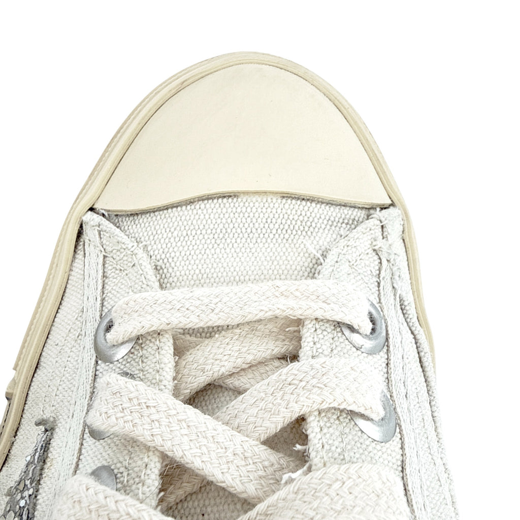 GOLDEN GOOSE V-Star Canvas with Silver Glitter Star 37