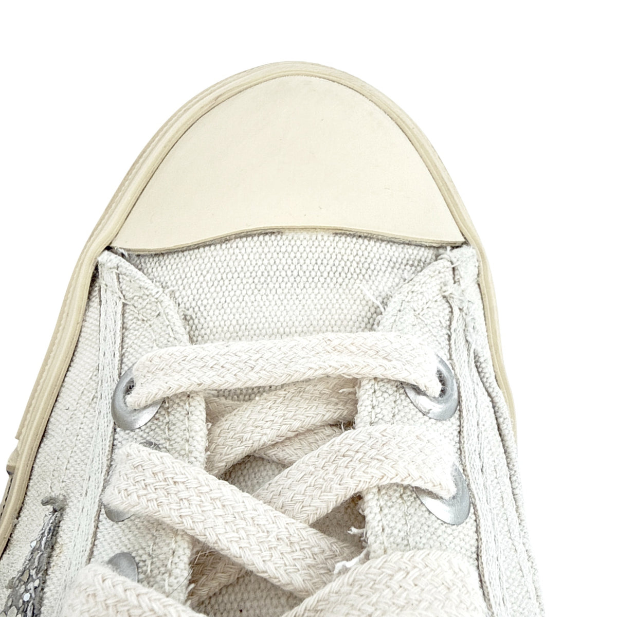 GOLDEN GOOSE V-Star Canvas with Silver Glitter Star 37