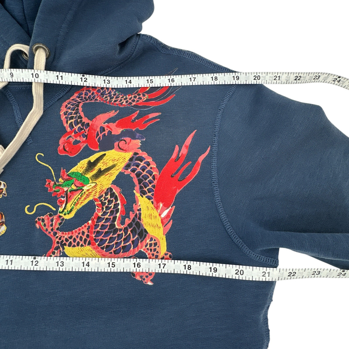 POLO RALPH LAUREN Fleece Graphic Hoodie in Laguna Blue S