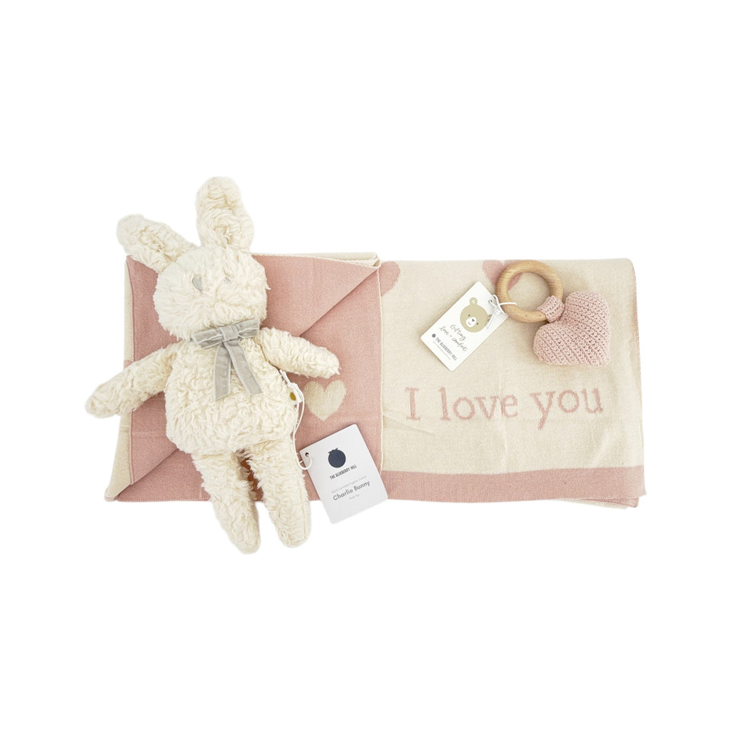 THE BLUEBERRY HILL Heart I Love You Baby Gift Set Paperboard Suitcase Large
