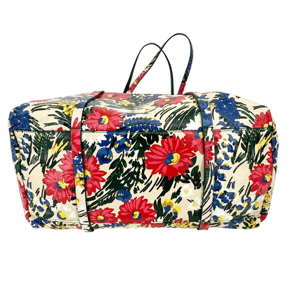 BALENCIAGA Everyday Floral Leather Tote Bag