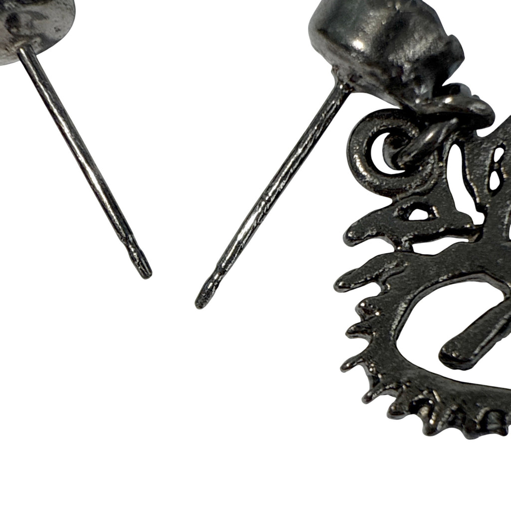 VSA Queen of Hearts Crystal Drop Earrings Gunmetal