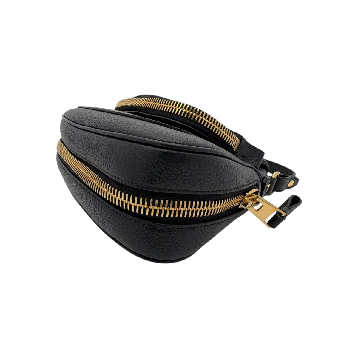 TOM FORD Jennifer Medium Double Strap Bag in Black Grained Leather