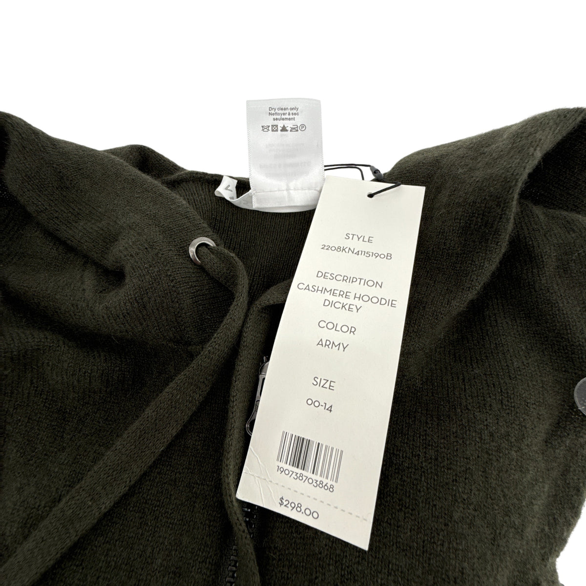 VERONICA BEARD Cashmere Hoodie Dickey in Army