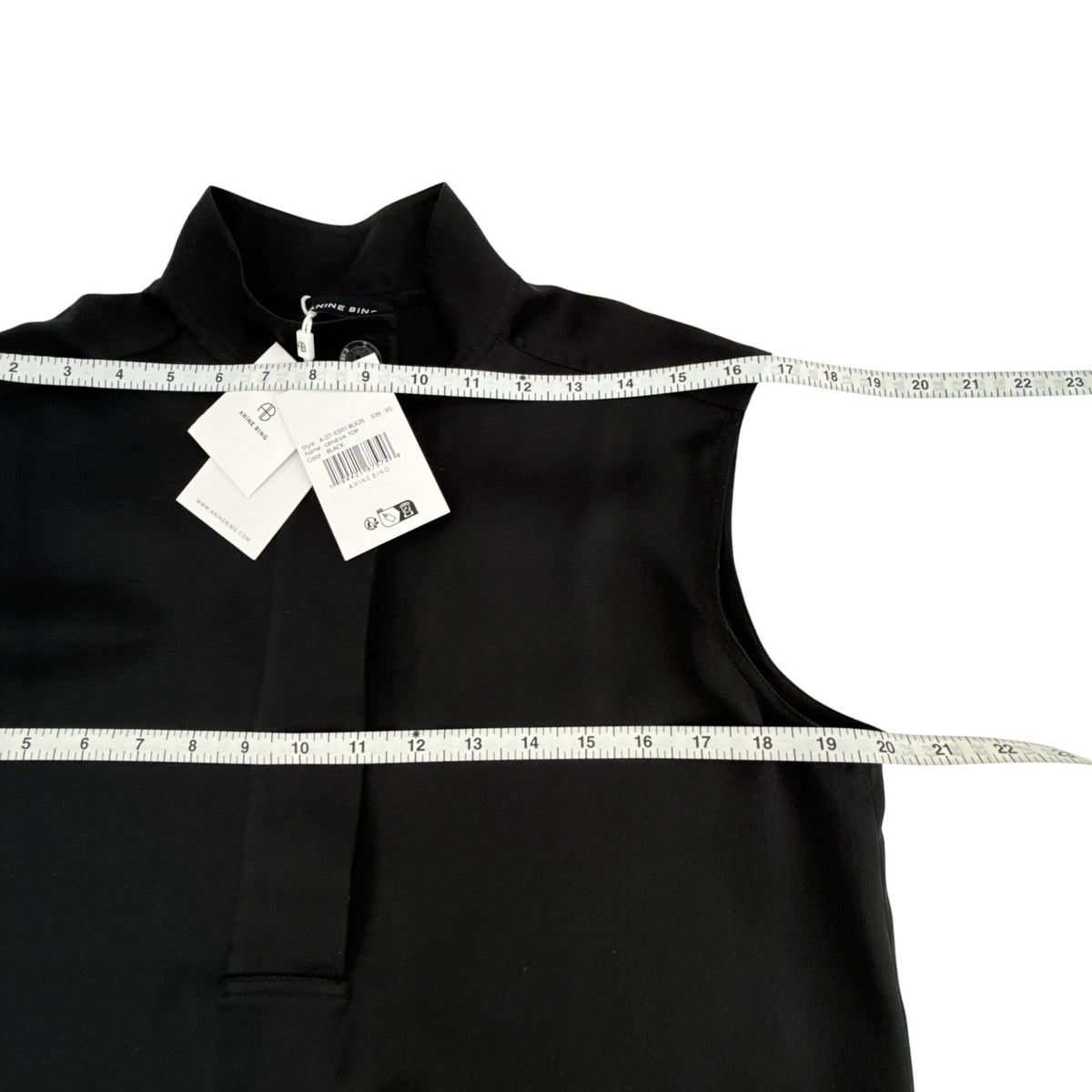 ANINE BING Geneva Top in Black in XS