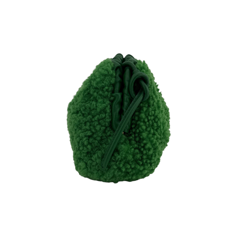 MANSUR GAVRIEL Mini Cloud Clutch Bag in Emerald Shearling