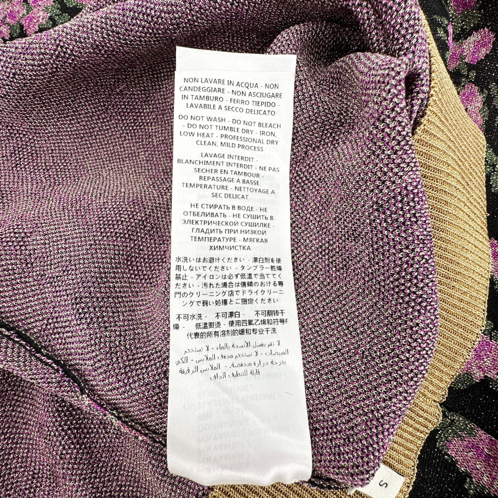GUCCI Shiny Viscose Jacquard Floral Sweater S