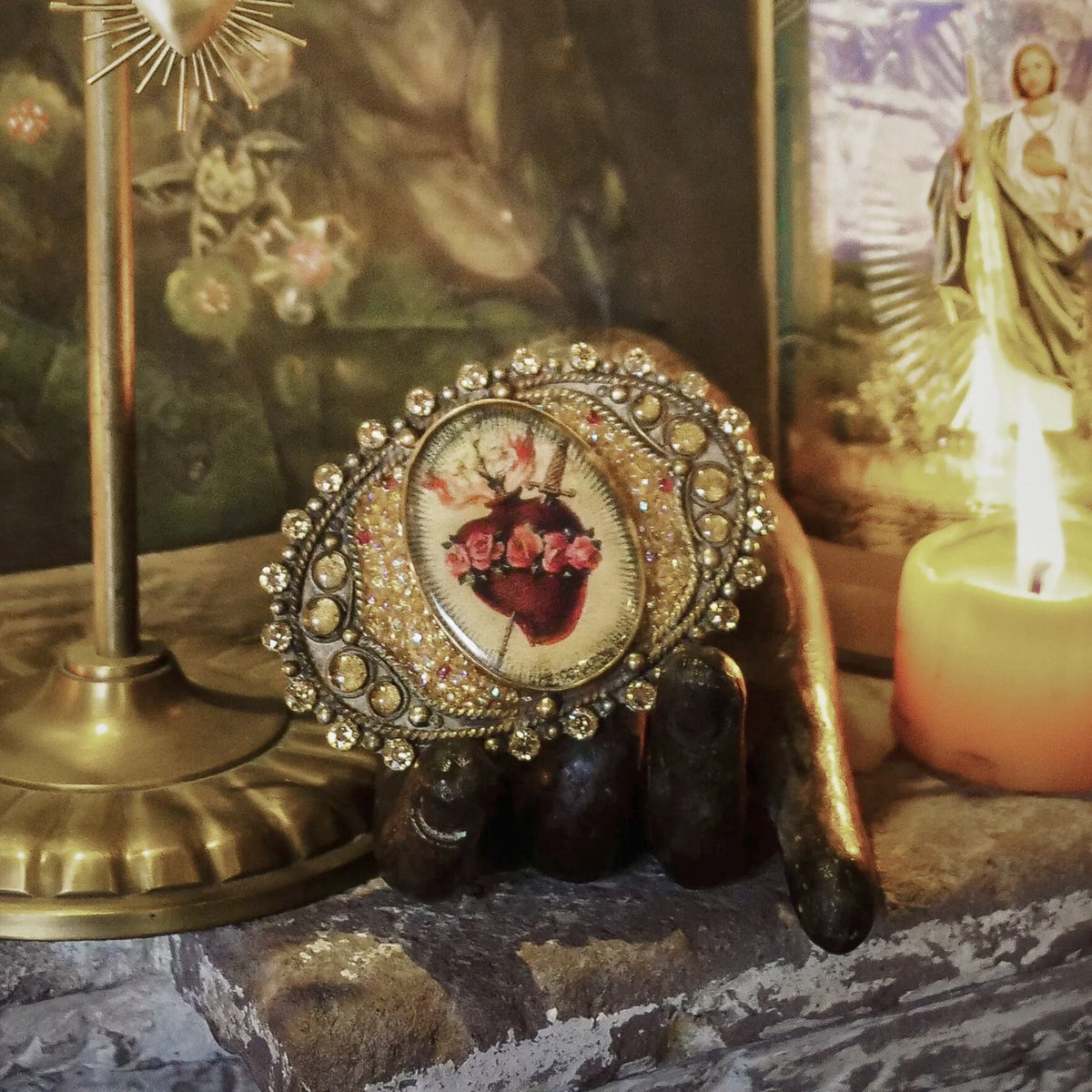 VSA Goddess Image Buckle Sacred Heart