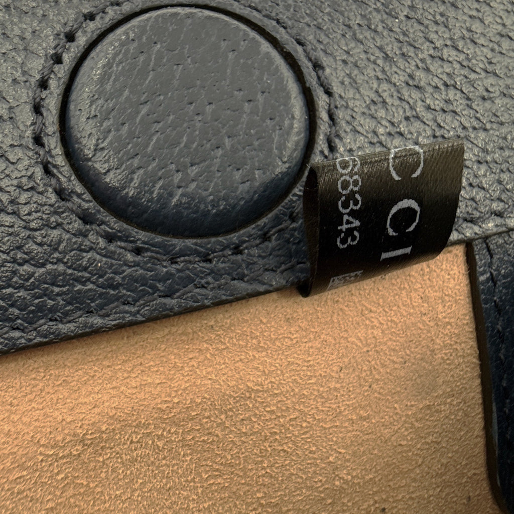 GUCCI Ophidia Chain Shoulder Bag Textured Calfskin Web in Blue Agata