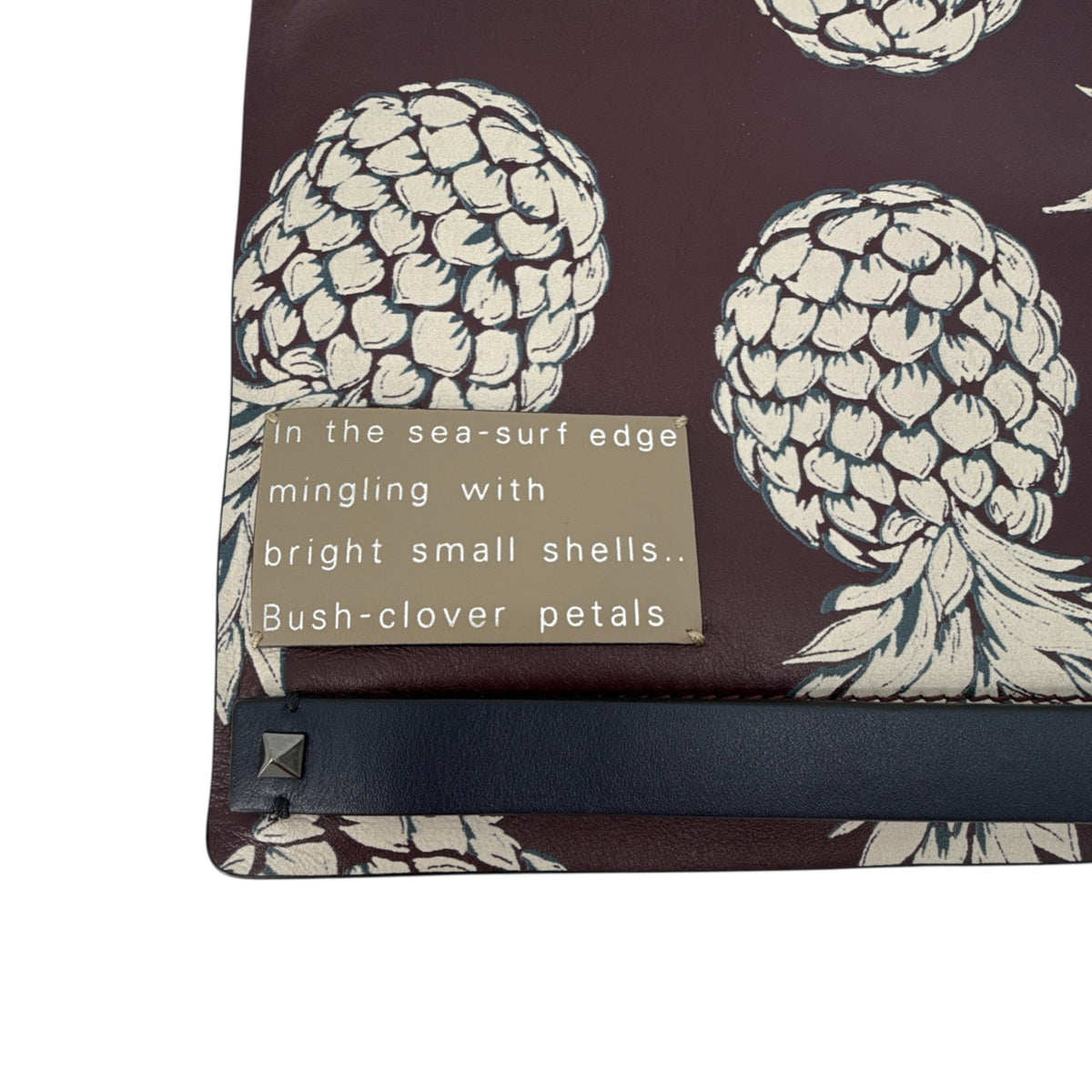 VALENTINO GARAVANI Leather Pineapple Clutch in Ruby/Ivory