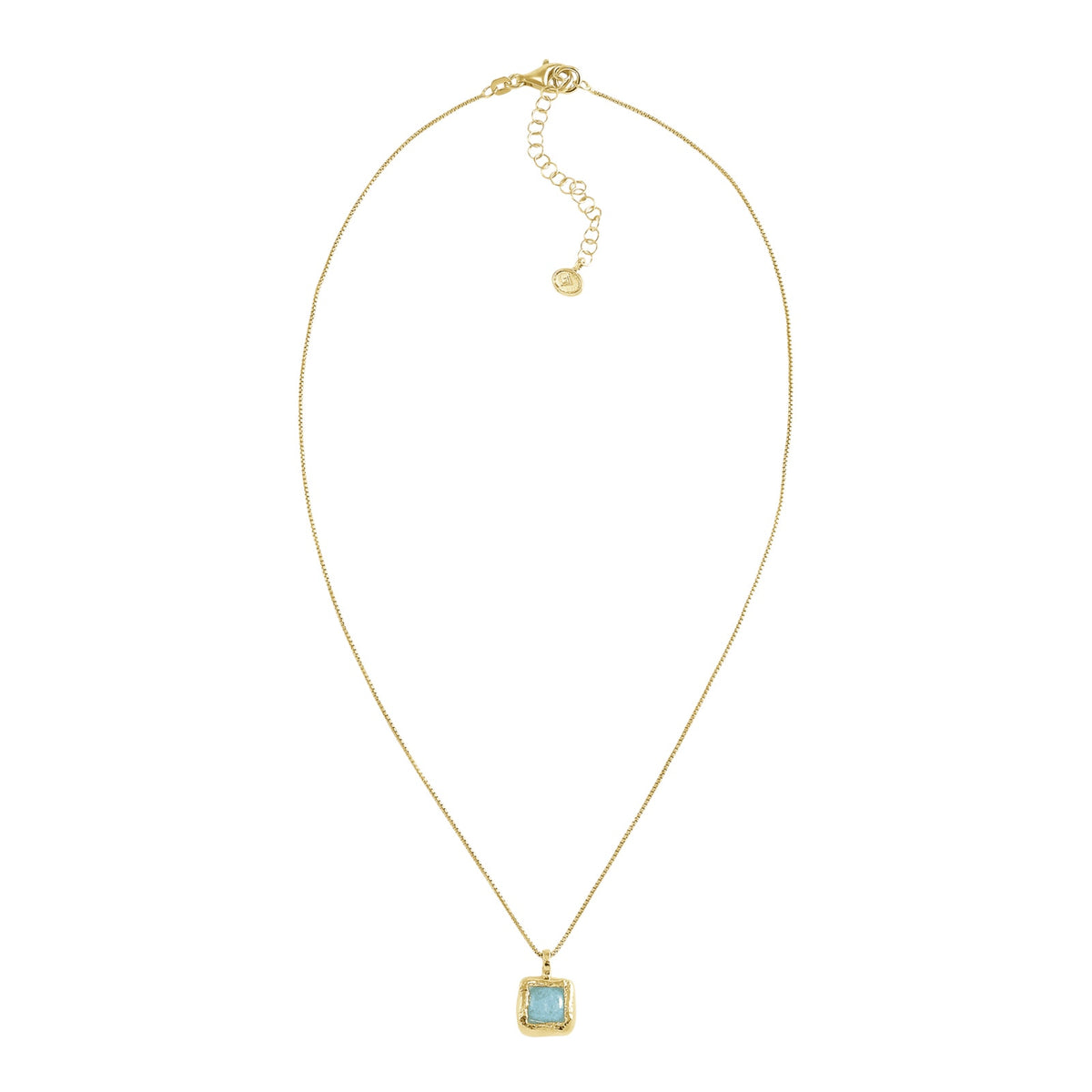 SILPADA Mediterra Natural Aquamarine Necklace in 14K Gold-Plated Sterling Silver