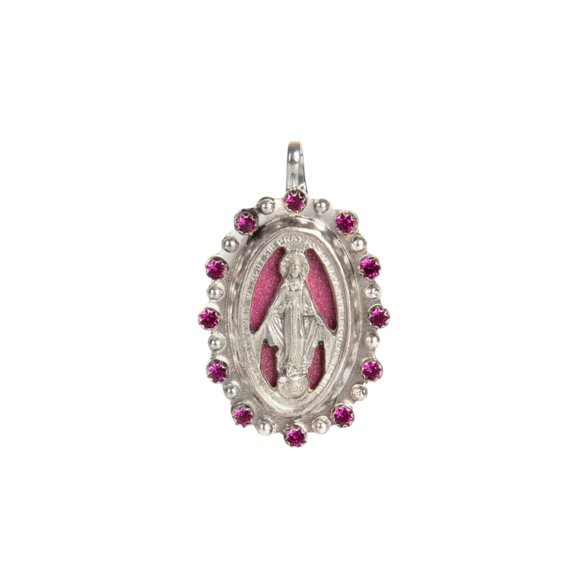 VIRGINS SAINTS & ANGELS VSA Milagrosa Medallion in Pink & Silver