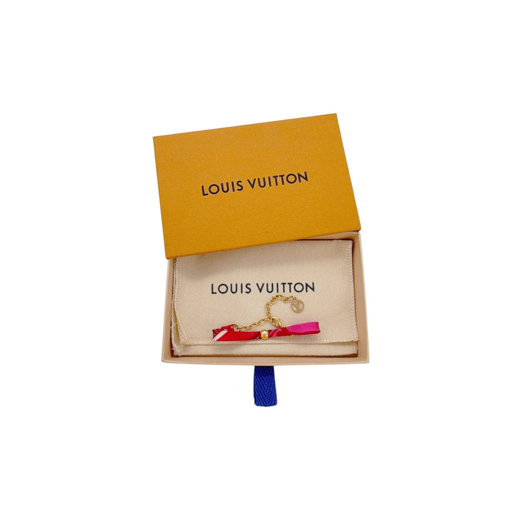LOUIS VUITTON Silk Be Mindful Bracelet in Red & Pink