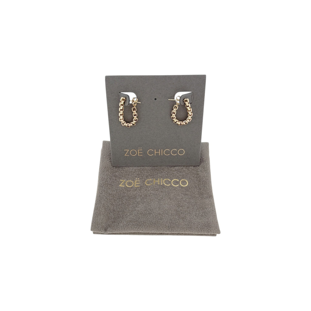 ZOE CHICCO 14k Gold Large Box Chain Huggie Earrings