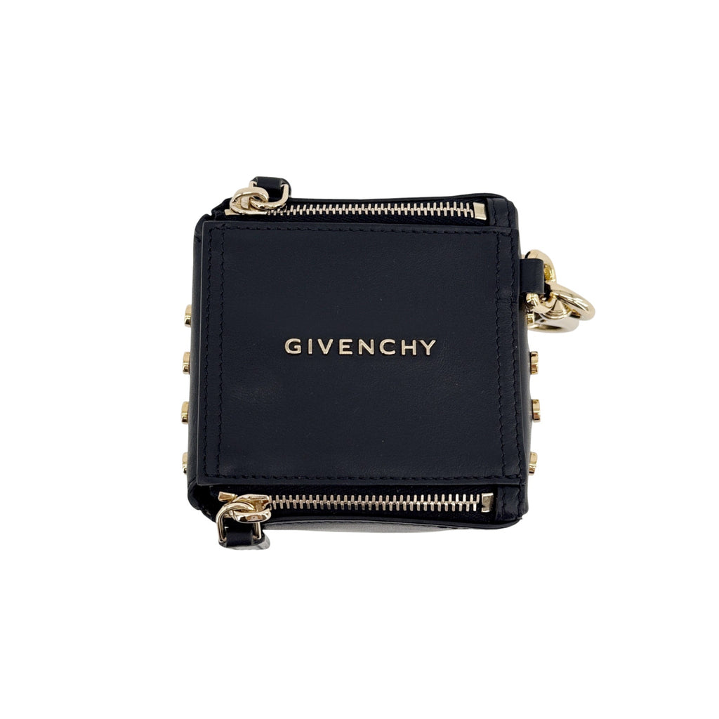 GIVENCHY Pandora Cube Pouch Charm Leather Bag in Black