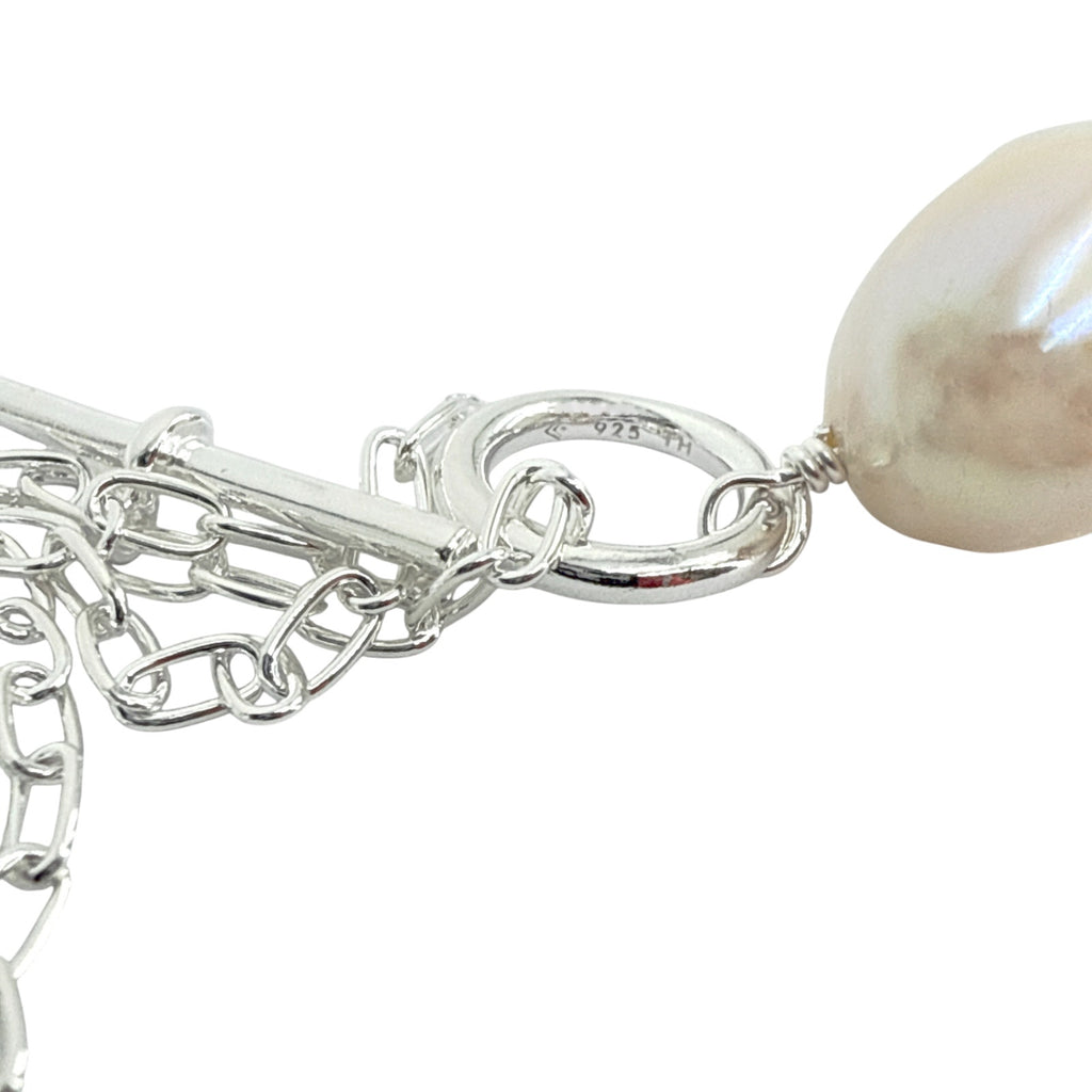 SILPADA Center Attention Silver Freshwater Pearl Necklace