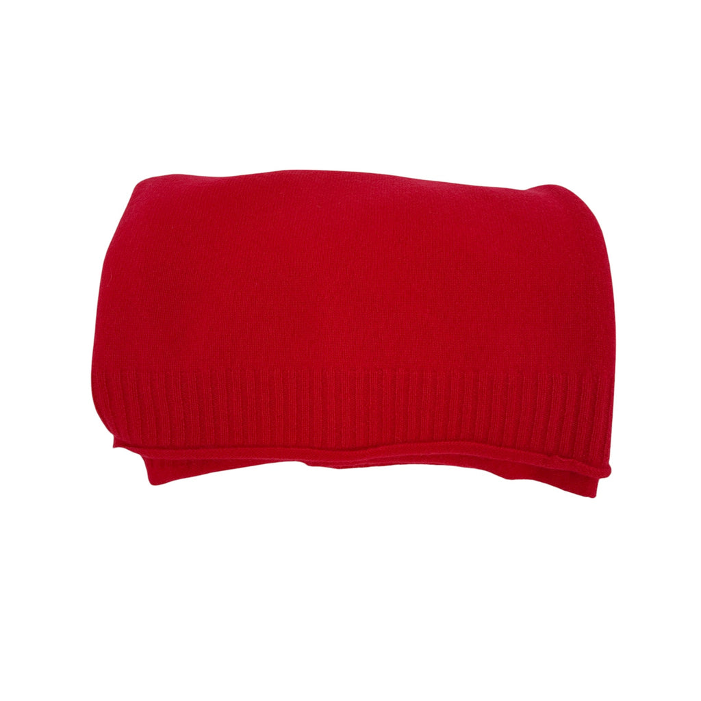AQUA Cashmere Throw Blanket Bloomingdale's Exclusive in Big Apple Red