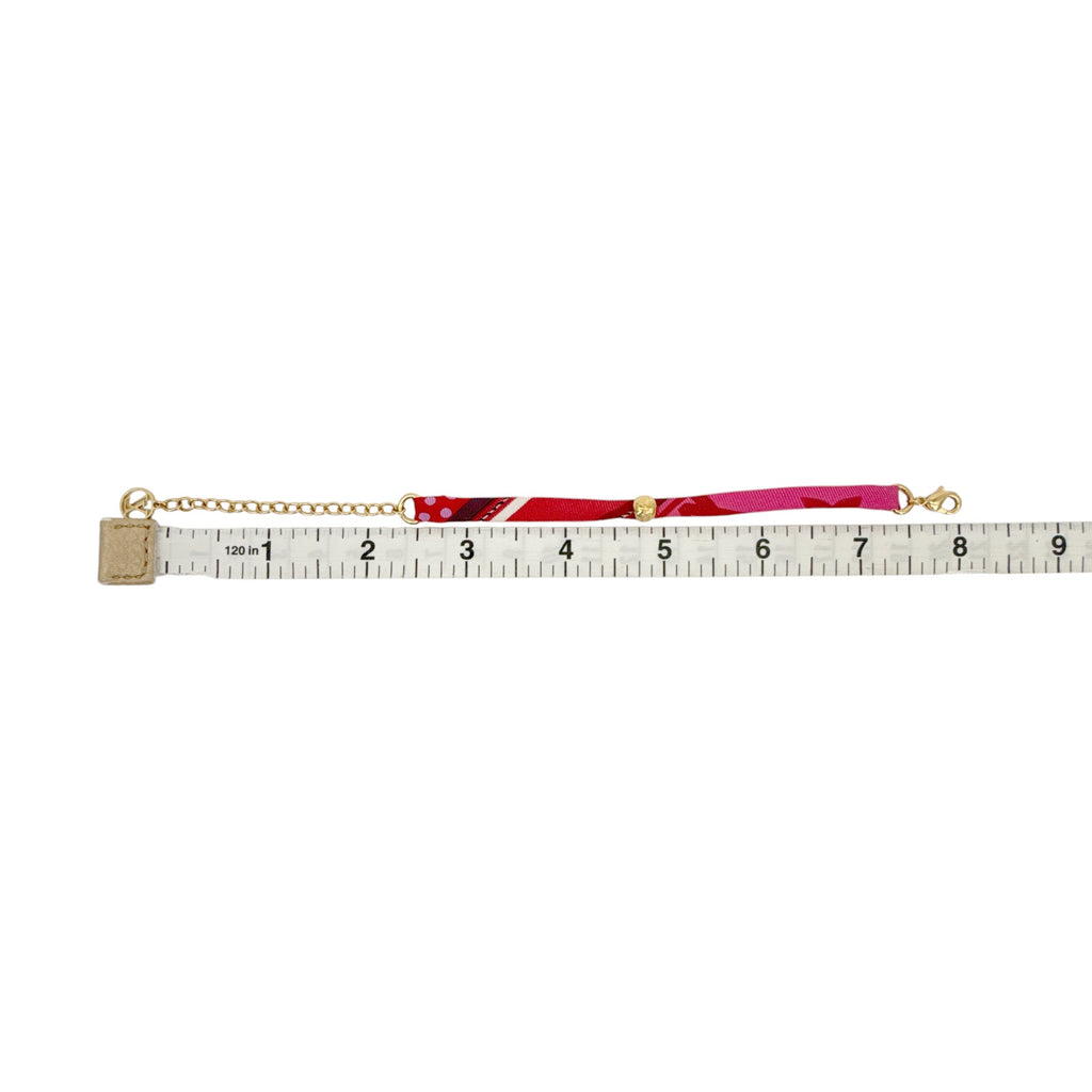 LOUIS VUITTON Silk Be Mindful Bracelet in Red & Pink