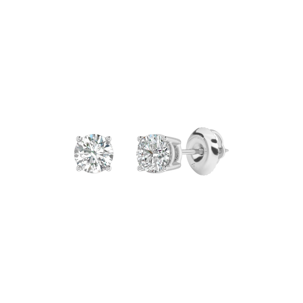 DIAMOND Certified Lab-Grown Solitaire Stud Earrings .5 CTW in 14k White Gold