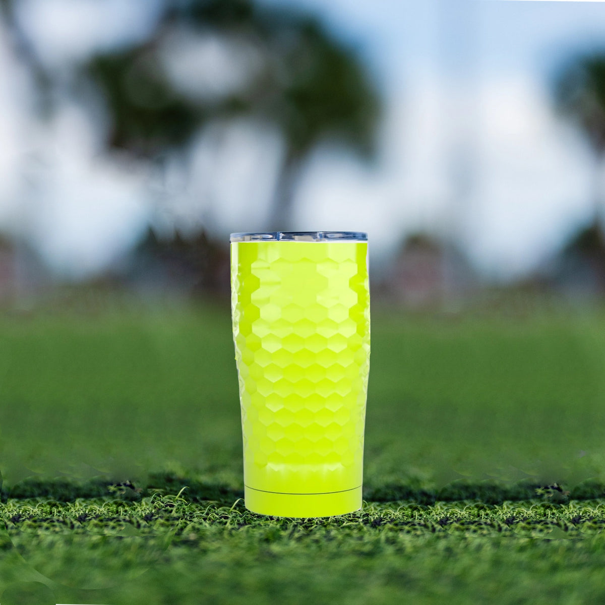 SIC Seriously Ice Cold 20 oz Tumbler in Neon Yellow Dimpled Golf