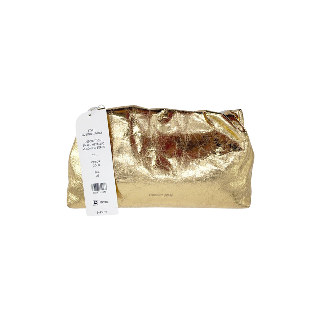 VERONICA BEARD Small Metallic Stash Bag in Gold