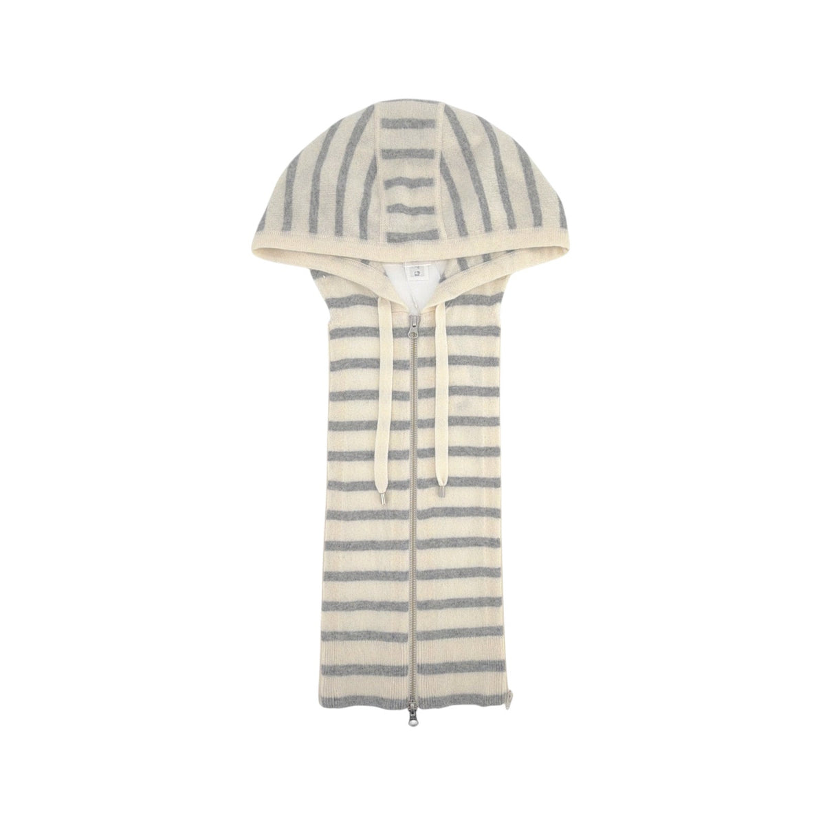 VERONICA BEARD Cashmere Hoodie Dickey in Ivory & Heather Grey