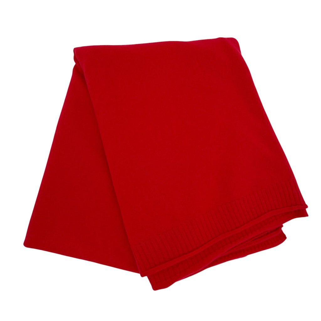 AQUA Cashmere Throw Blanket Bloomingdale's Exclusive in Big Apple Red