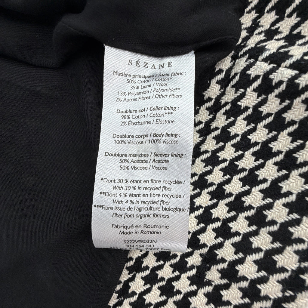 SEZANE Erwann Jacket in Houndstooth S