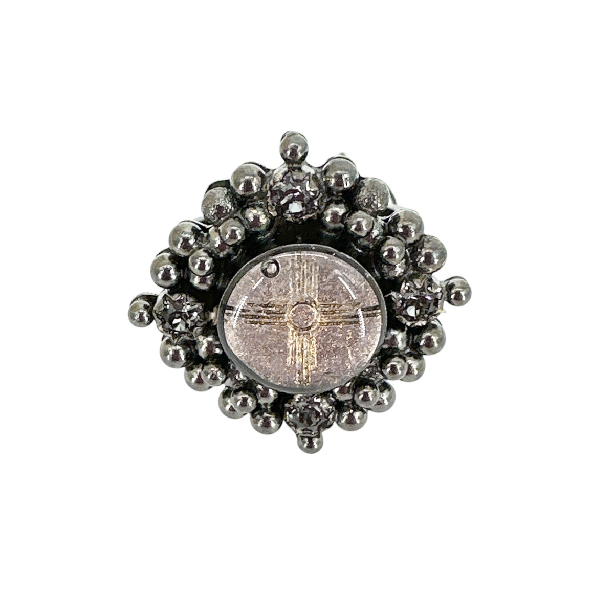 VIRGINS SAINTS & ANGELS VSA Petite Cloister Zia Ring in Gunmetal 6
