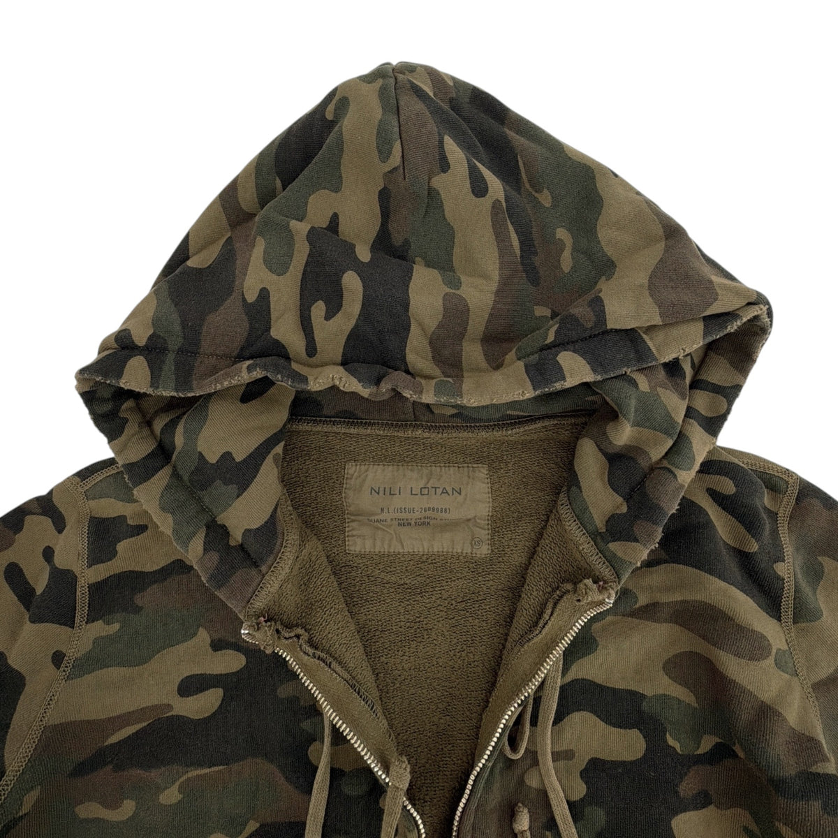 NILI LOTAN New York Callie Zip Up Hoodie In Camouflage Print XS