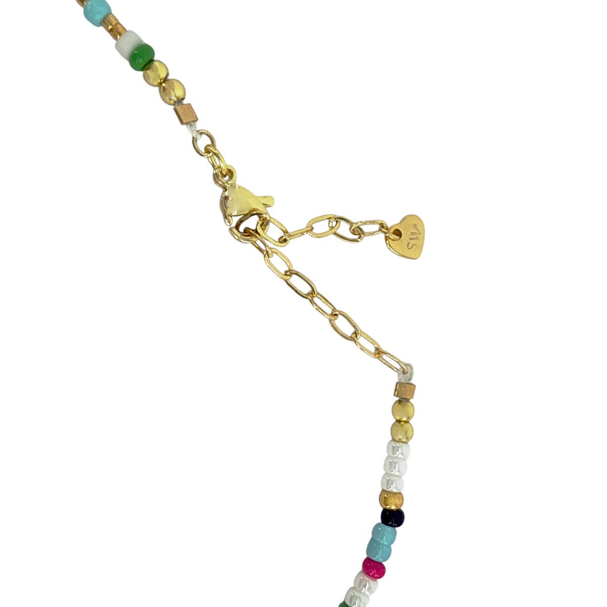 THE SILVER WREN Unity Beaded Necklace in Navy, Green, & Pink