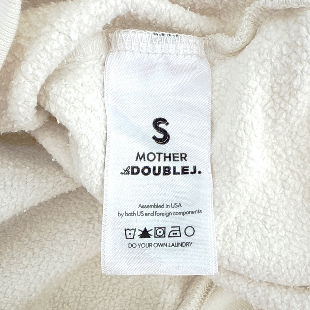 La DOUBLEJ x MOTHER The Biggie Concert Whisper White Patch It Up Sweatshirt S