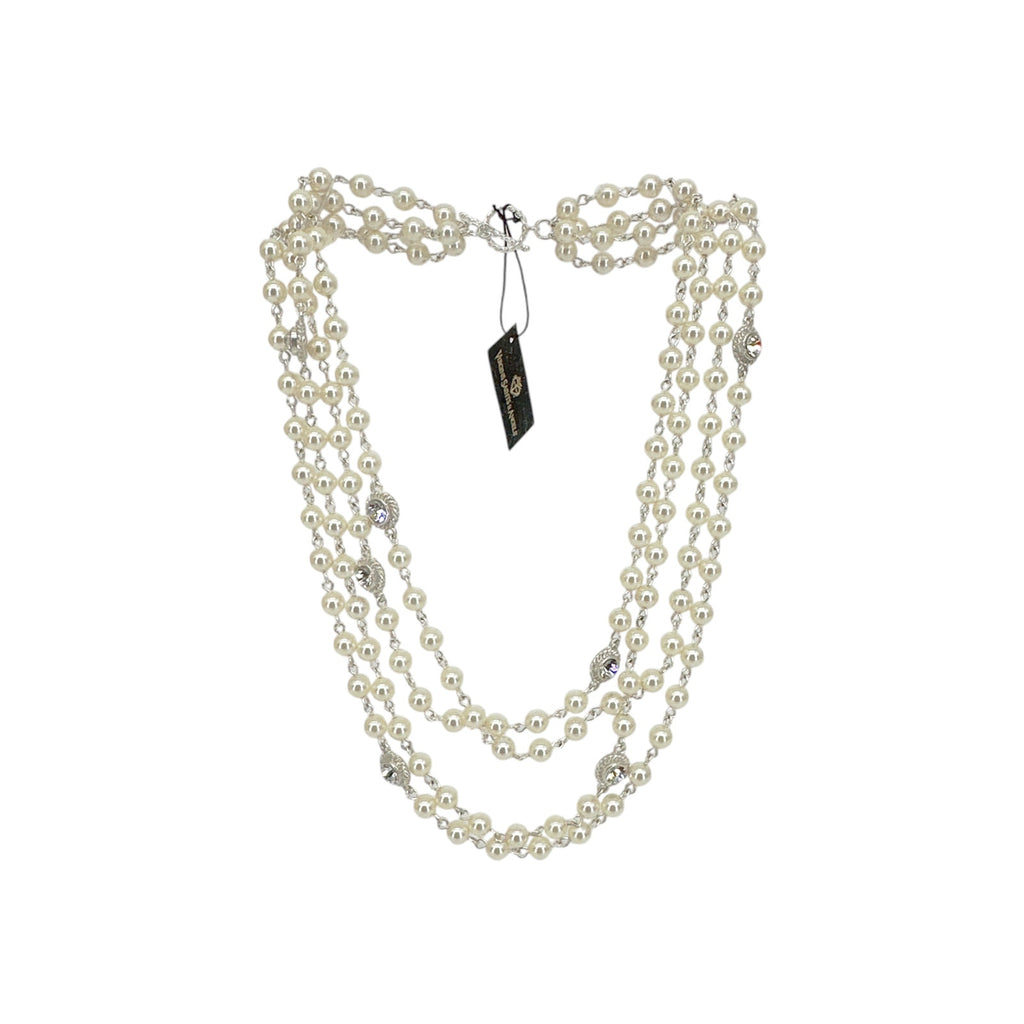 VSA Magdalena Necklace 6mm Cream Pearl in Silver